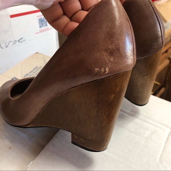 Zara Brown Tan Wedge Shoes Slip On 
Size US 6.5 GUC - Picture 10 of 10